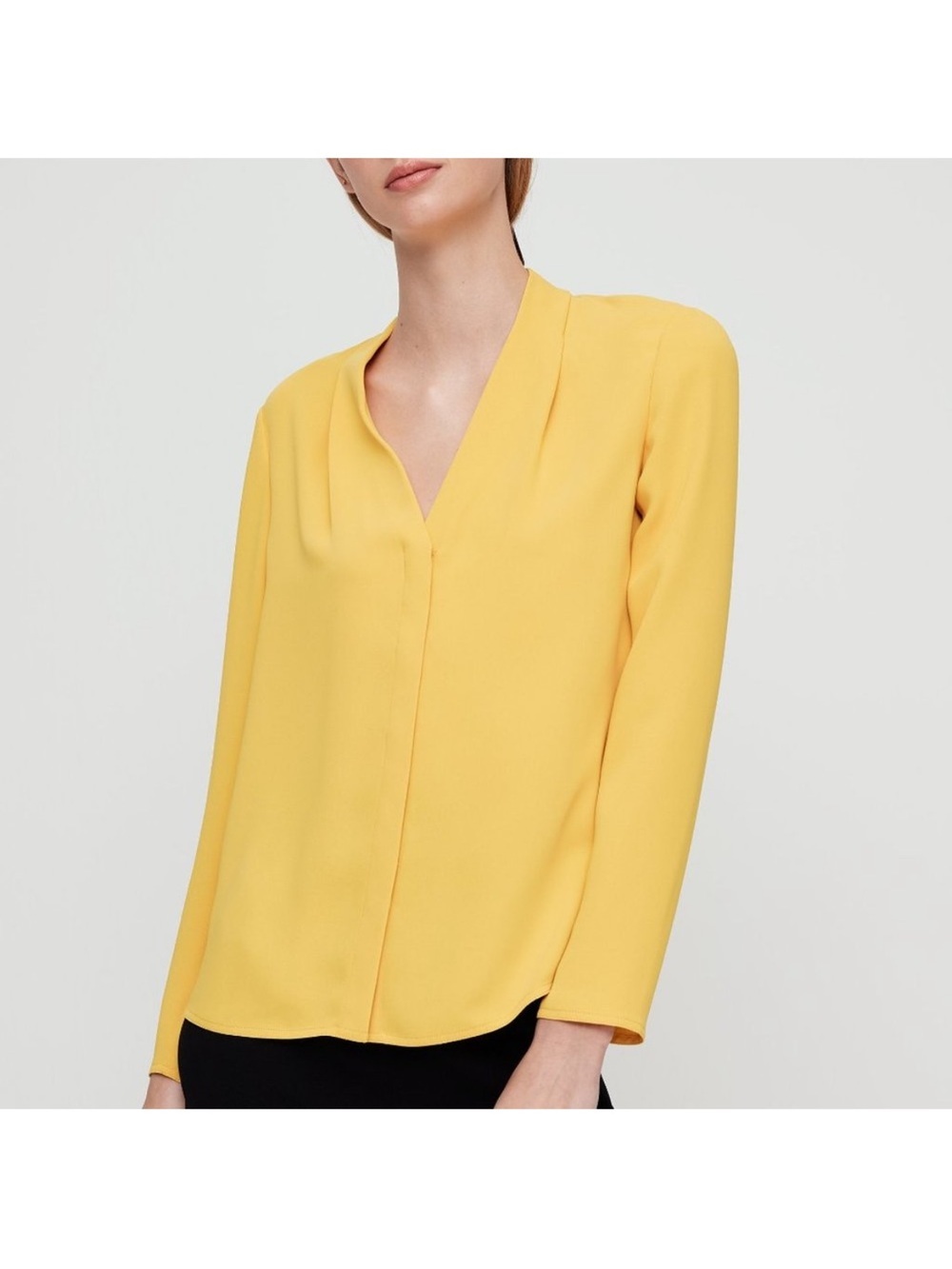 NEW Babaton Akira Power Blouse Acacia Yellow Medium